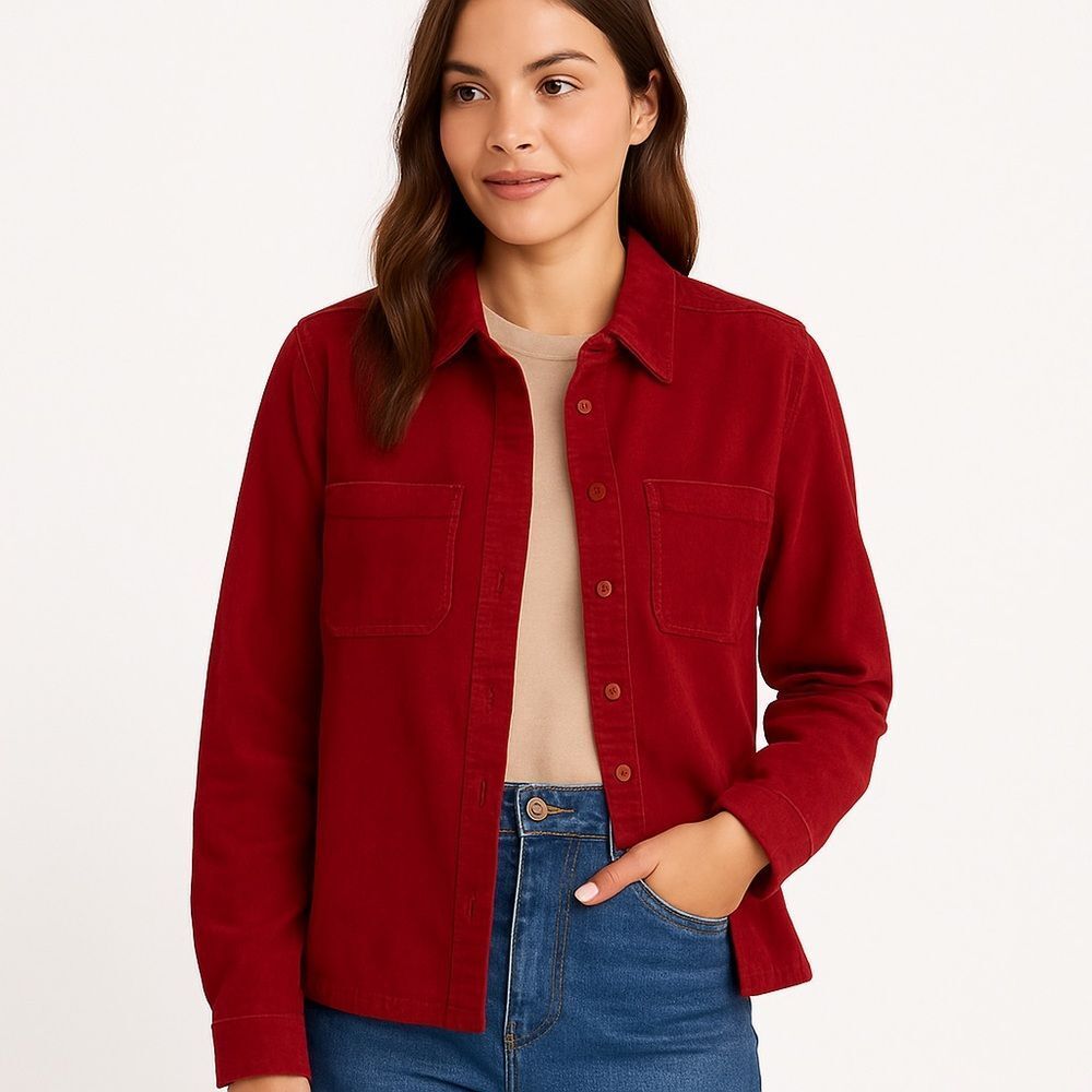 Dressbarn Bold Red Corduroy Jacket - Picture 3 of 10